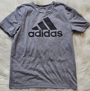 Adidas Heather Gray Tee with Black Logo 10/12 Kids Boys